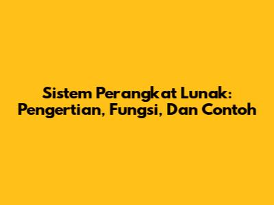 Sistem Perangkat Lunak: Pengertian, Fungsi, Dan Contoh