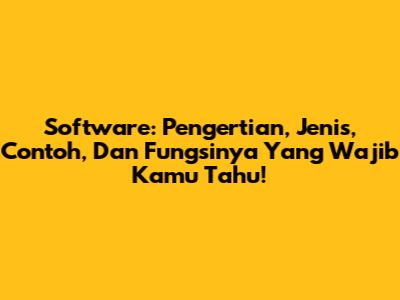Software: Pengertian, Jenis, Contoh, Dan Fungsinya Yang Wajib Kamu Tahu!