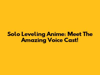 Solo Leveling Anime: Meet The Amazing Voice Cast!