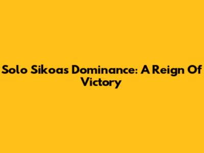 Solo Sikoa's Dominance: A Reign Of Victory