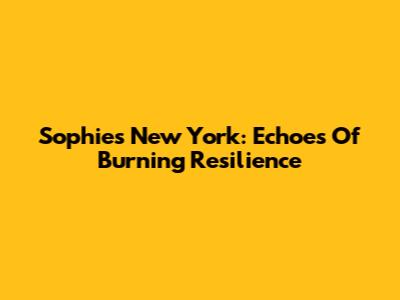 Sophie's New York: Echoes Of Burning Resilience