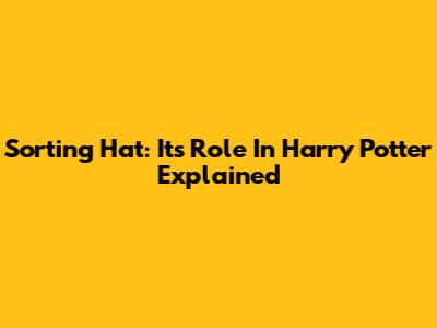 Sorting Hat: Its Role In Harry Potter Explained