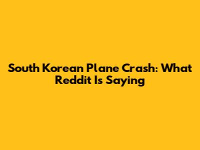 South Korean Plane Crash: What Reddit Is Saying