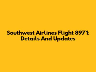 Southwest Airlines Flight 8971: Details And Updates