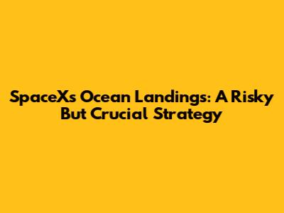 SpaceX's Ocean Landings: A Risky But Crucial Strategy