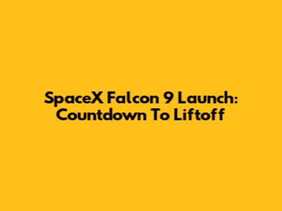 SpaceX Falcon 9 Launch: Countdown To Liftoff
