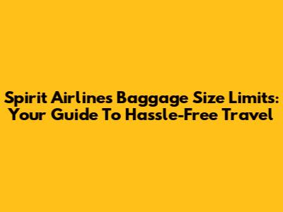 Spirit Airlines Baggage Size Limits: Your Guide To Hassle-Free Travel