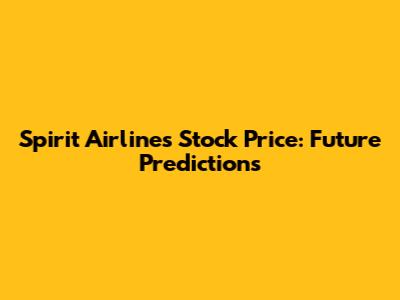 Spirit Airlines Stock Price: Future Predictions