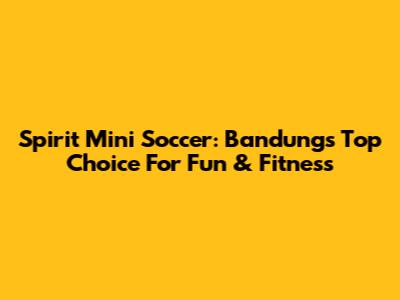 Spirit Mini Soccer: Bandung's Top Choice For Fun & Fitness