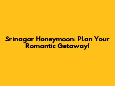 Srinagar Honeymoon: Plan Your Romantic Getaway!