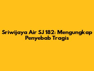 Sriwijaya Air SJ 182: Mengungkap Penyebab Tragis