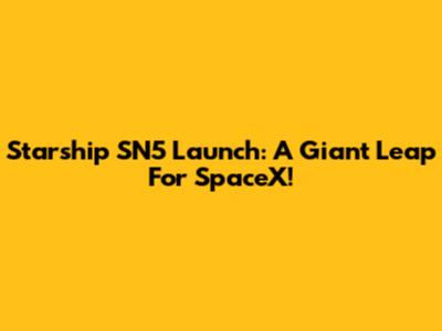 Starship SN5 Launch: A Giant Leap For SpaceX!