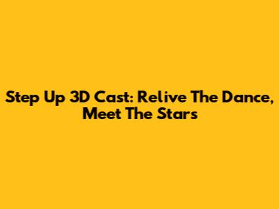 Step Up 3D Cast: Relive The Dance, Meet The Stars