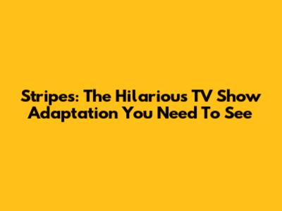 Stripes: The Hilarious TV Show Adaptation You Need To See