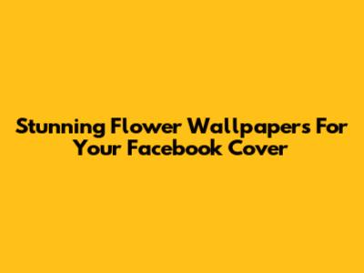 Stunning Flower Wallpapers For Your Facebook Cover