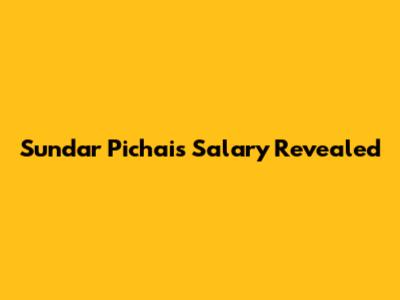 Sundar Pichai's Salary Revealed