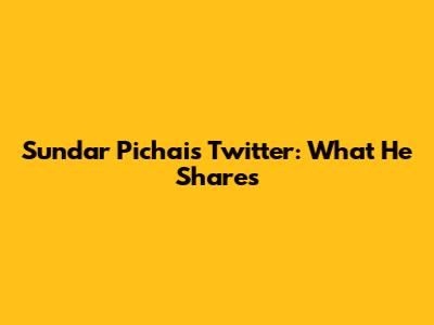 Sundar Pichai's Twitter: What He Shares