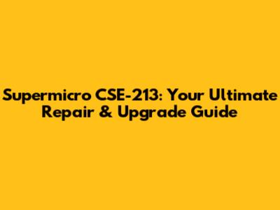 Supermicro CSE-213: Your Ultimate Repair & Upgrade Guide
