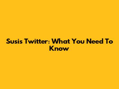 Susi's Twitter: What You Need To Know