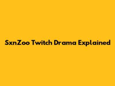 SxnZoo Twitch Drama Explained