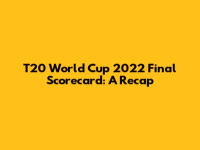 T20 World Cup 2022 Final Scorecard: A Recap