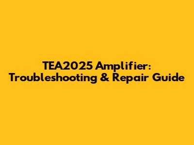 TEA2025 Amplifier: Troubleshooting & Repair Guide