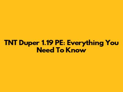 TNT Duper 1.19 PE: Everything You Need To Know