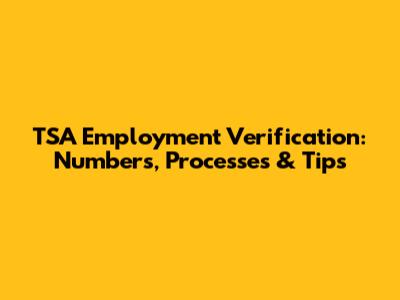 TSA Employment Verification: Numbers, Processes & Tips