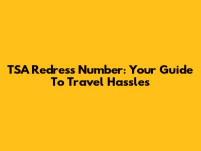 TSA Redress Number: Your Guide To Travel Hassles