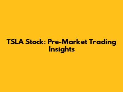 TSLA Stock: Pre-Market Trading Insights