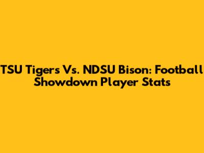 TSU Tigers Vs. NDSU Bison: Football Showdown Player Stats