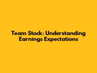 Team Stock: Understanding Earnings Expectations