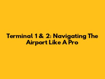 Terminal 1 & 2: Navigating The Airport Like A Pro
