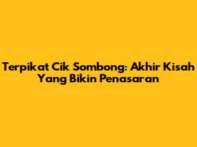 Terpikat Cik Sombong: Akhir Kisah Yang Bikin Penasaran