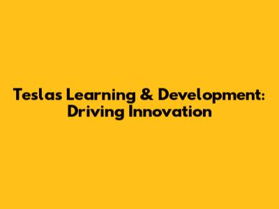 Tesla's Learning & Development: Driving Innovation