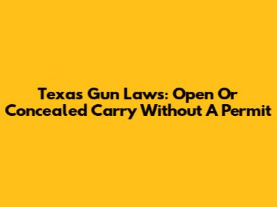 Texas Gun Laws: Open Or Concealed Carry Without A Permit