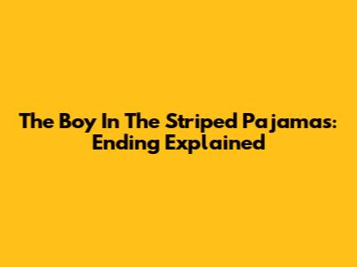 The Boy In The Striped Pajamas: Ending Explained