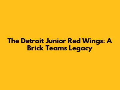 The Detroit Junior Red Wings: A Brick Team's Legacy