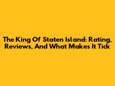 The King Of Staten Island: Rating, Reviews, And What Makes It Tick