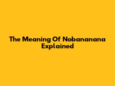 The Meaning Of "Nobananana" Explained