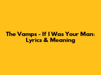 The Vamps - If I Was Your Man: Lyrics & Meaning