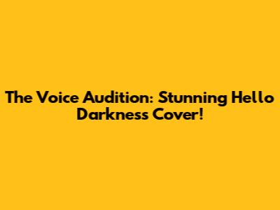 The Voice Audition: Stunning 'Hello Darkness' Cover!