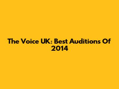 The Voice UK: Best Auditions Of 2014