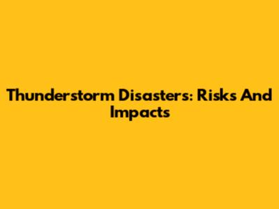Thunderstorm Disasters: Risks And Impacts
