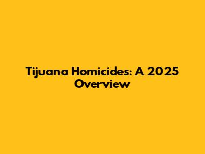 Tijuana Homicides: A 2025 Overview