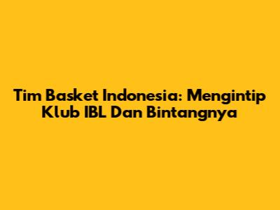 Tim Basket Indonesia: Mengintip Klub IBL Dan Bintangnya