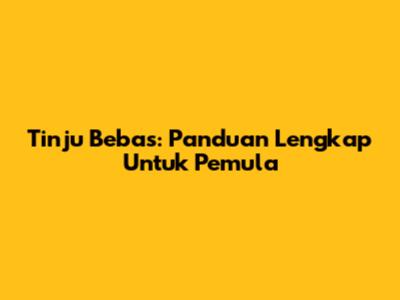 Tinju Bebas: Panduan Lengkap Untuk Pemula
