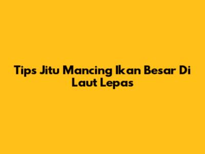 Tips Jitu Mancing Ikan Besar Di Laut Lepas