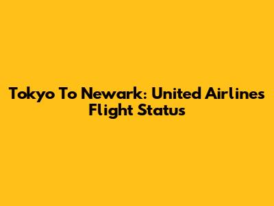 Tokyo To Newark: United Airlines Flight Status