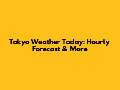 Tokyo Weather Today: Hourly Forecast & More